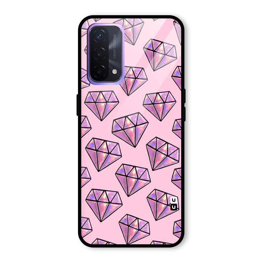 Purple Diamond Designs Glass Back Case for Oppo A74 5G