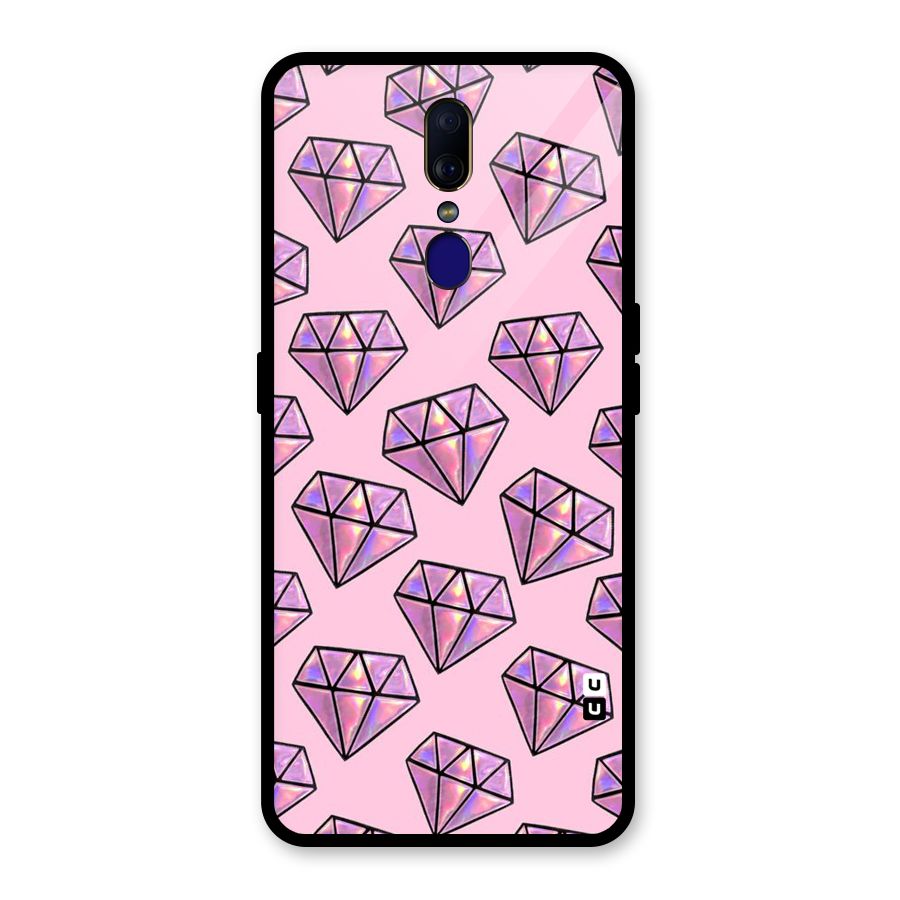 Purple Diamond Designs Glass Back Case for Oppo F11
