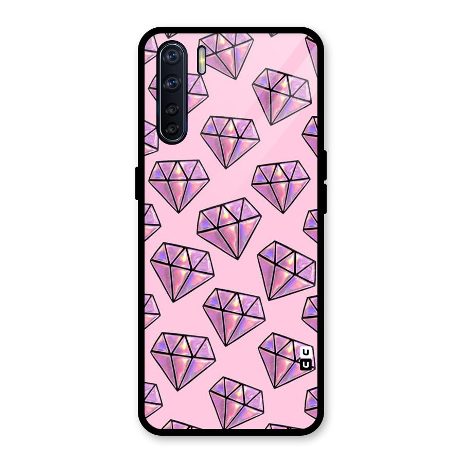 Purple Diamond Designs Glass Back Case for Oppo F15