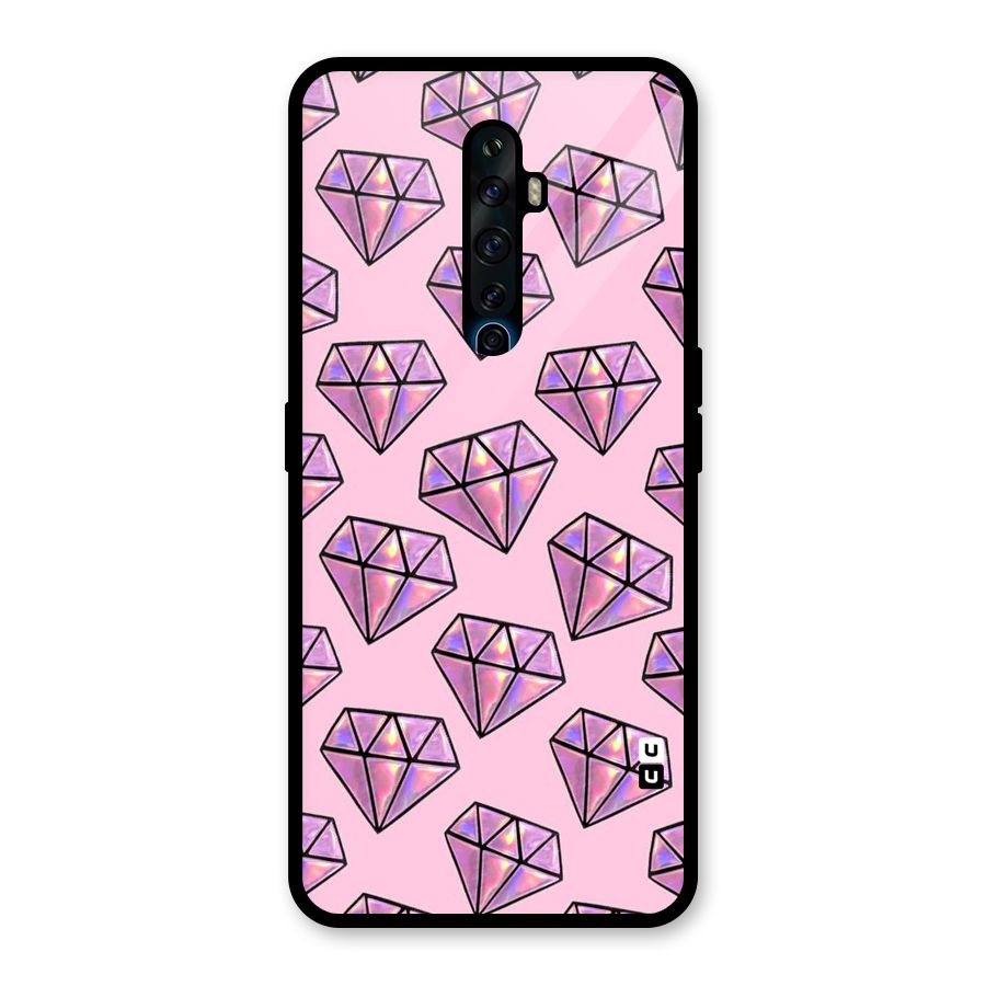 Purple Diamond Designs Glass Back Case for Oppo Reno2 F