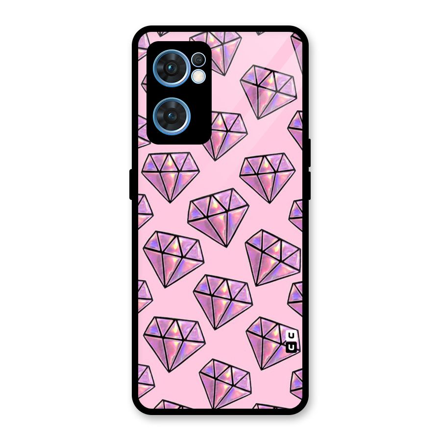Purple Diamond Designs Glass Back Case for Oppo Reno7 5G