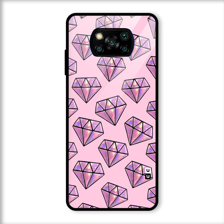 Purple Diamond Designs Glass Back Case for Poco X3