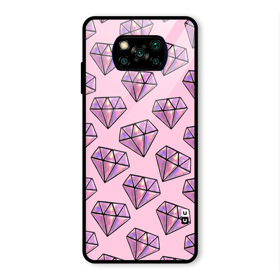 Purple Diamond Designs Glass Back Case for Poco X3 Pro