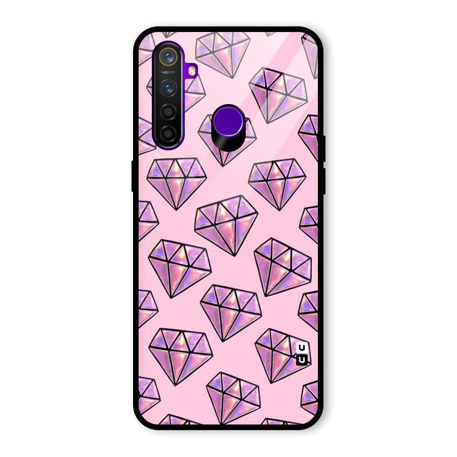 Purple Diamond Designs Glass Back Case for Realme 5 Pro