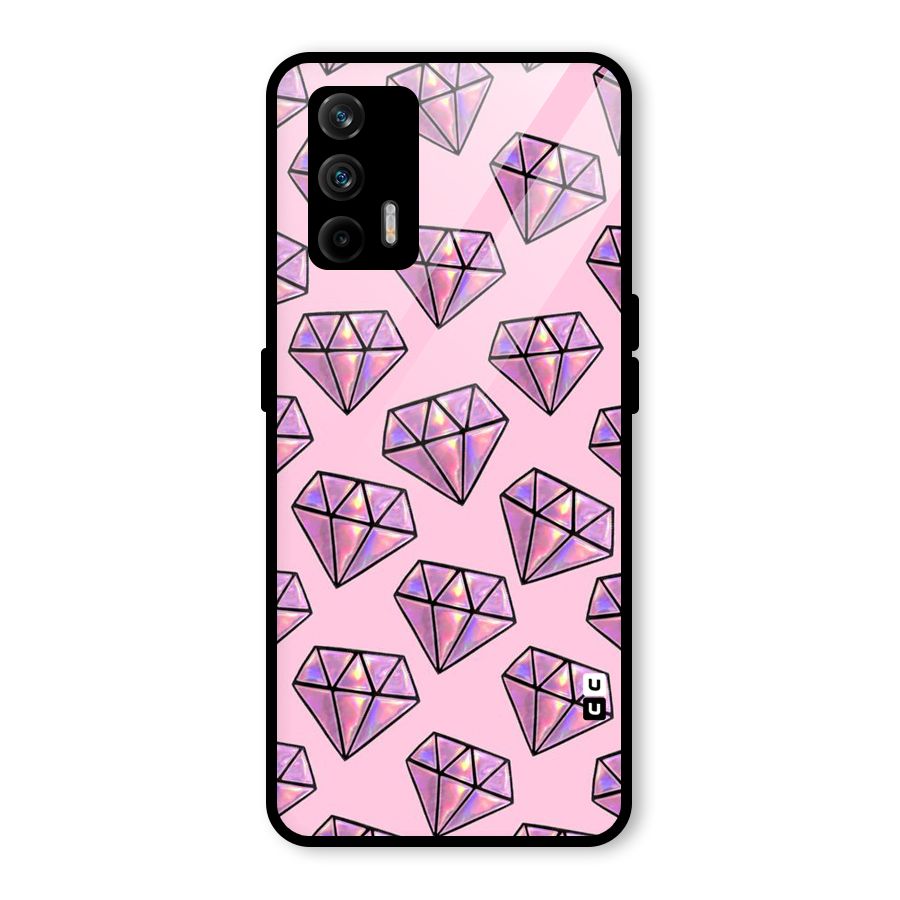 Purple Diamond Designs Glass Back Case for Realme GT 5G