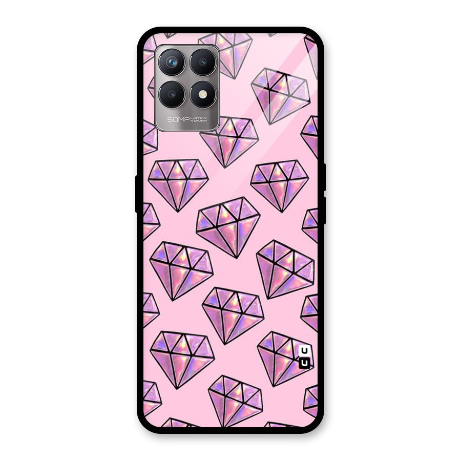 Purple Diamond Designs Glass Back Case for Realme Narzo 50