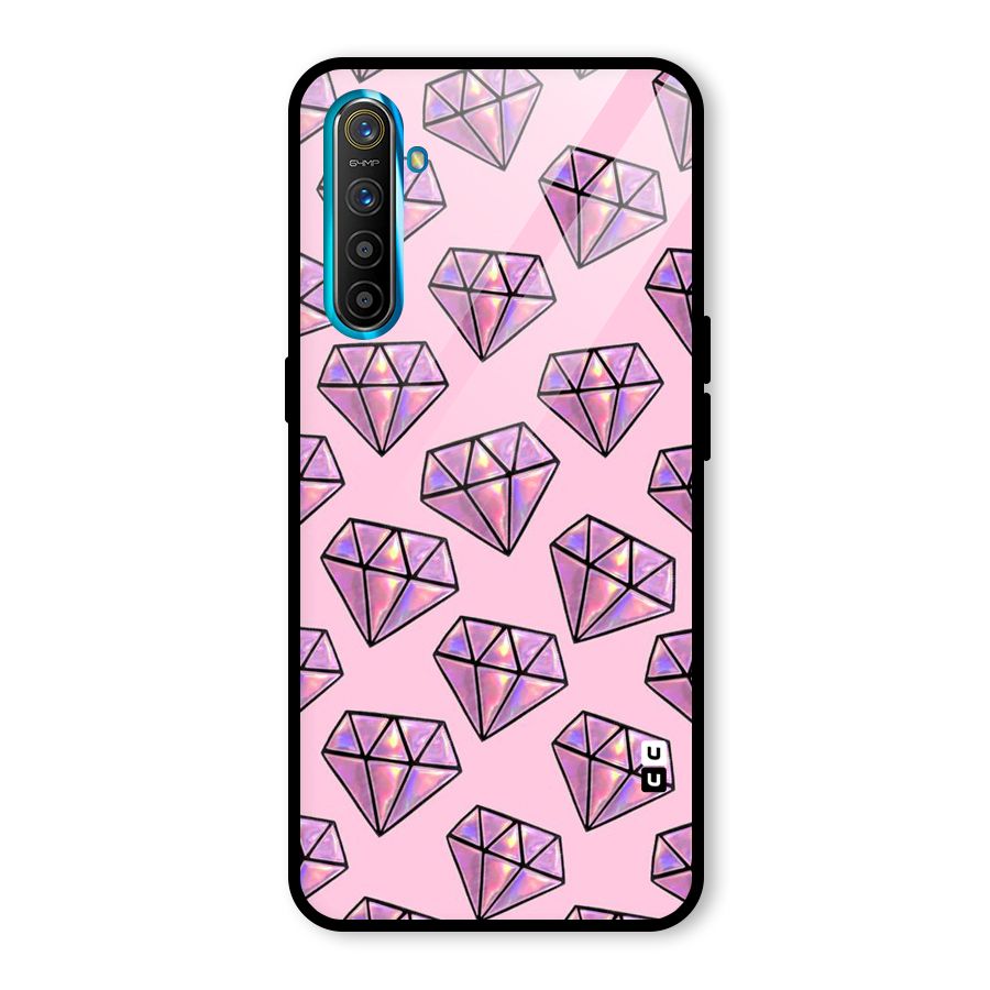 Purple Diamond Designs Glass Back Case for Realme X2