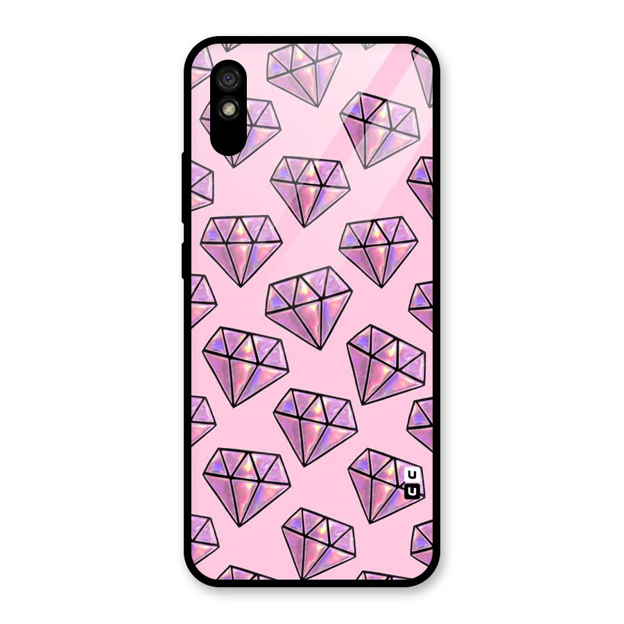 Purple Diamond Designs Glass Back Case for Redmi 9A