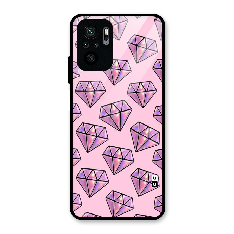 Purple Diamond Designs Glass Back Case for Redmi Note 10S