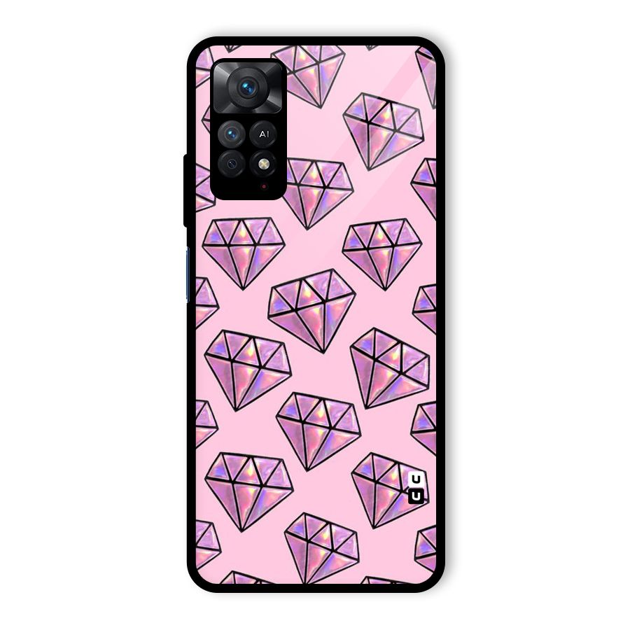 Purple Diamond Designs Glass Back Case for Redmi Note 11 Pro