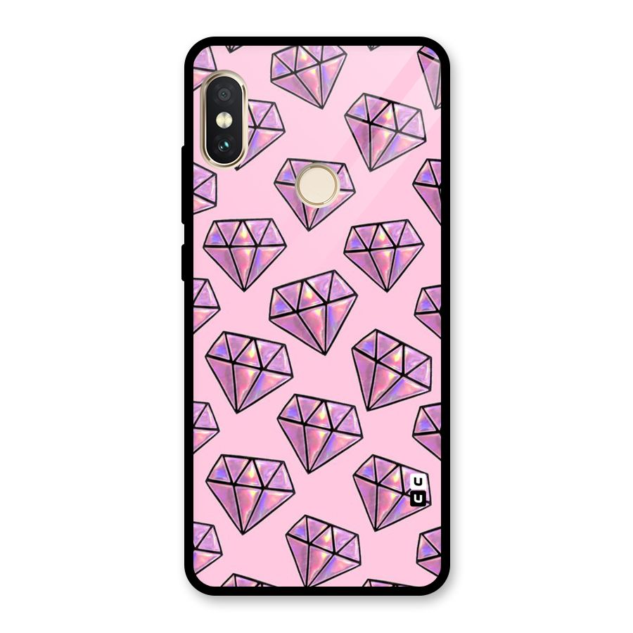 Purple Diamond Designs Glass Back Case for Redmi Note 5 Pro
