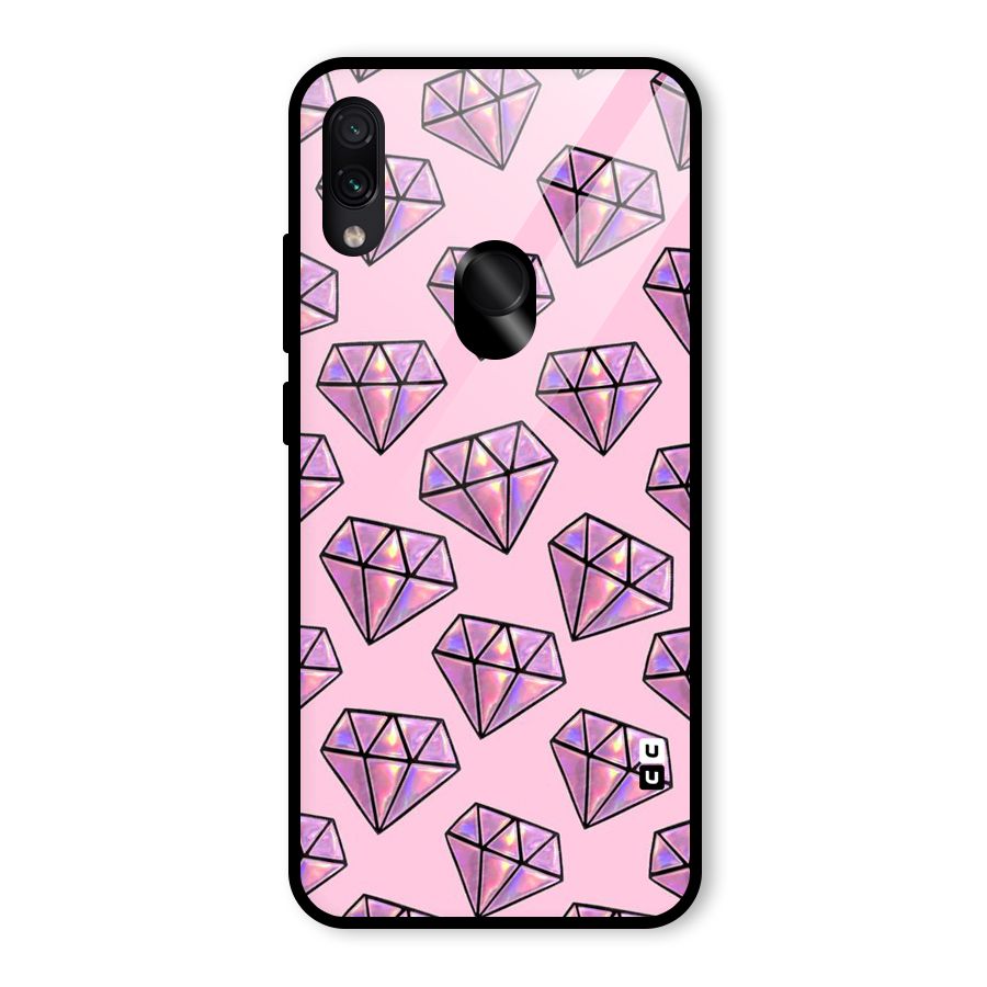 Purple Diamond Designs Glass Back Case for Redmi Note 7