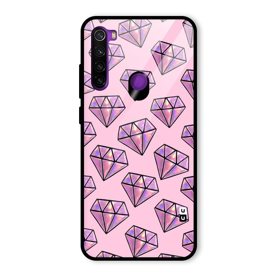 Purple Diamond Designs Glass Back Case for Redmi Note 8