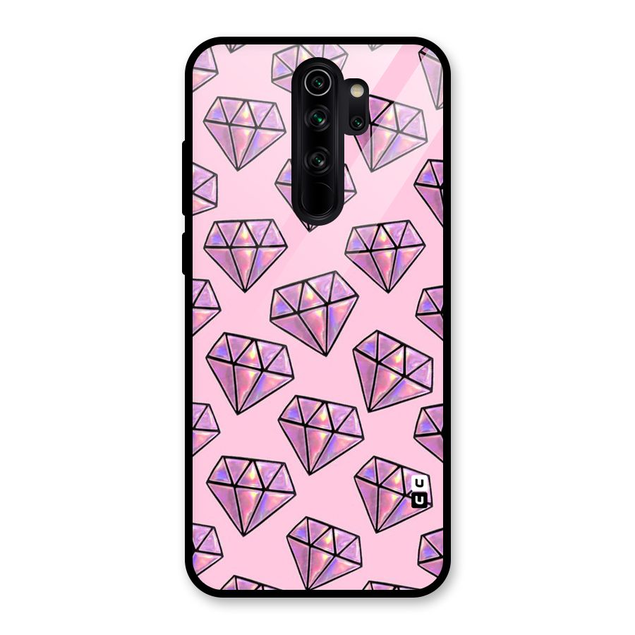 Purple Diamond Designs Glass Back Case for Redmi Note 8 Pro