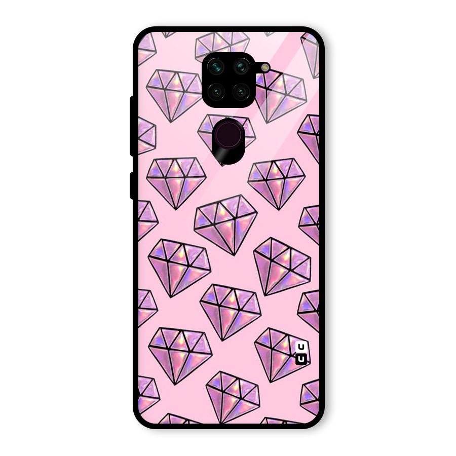 Purple Diamond Designs Glass Back Case for Redmi Note 9