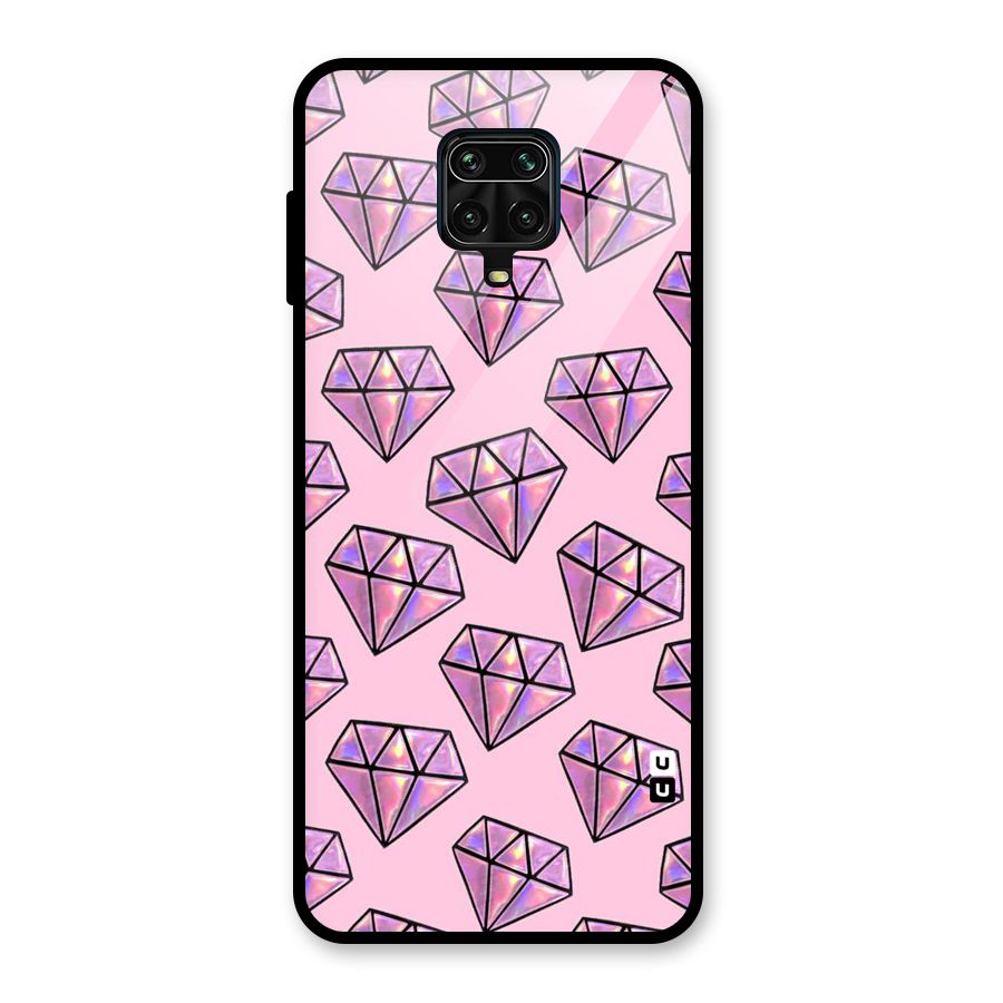 Purple Diamond Designs Glass Back Case for Redmi Note 9 Pro Max