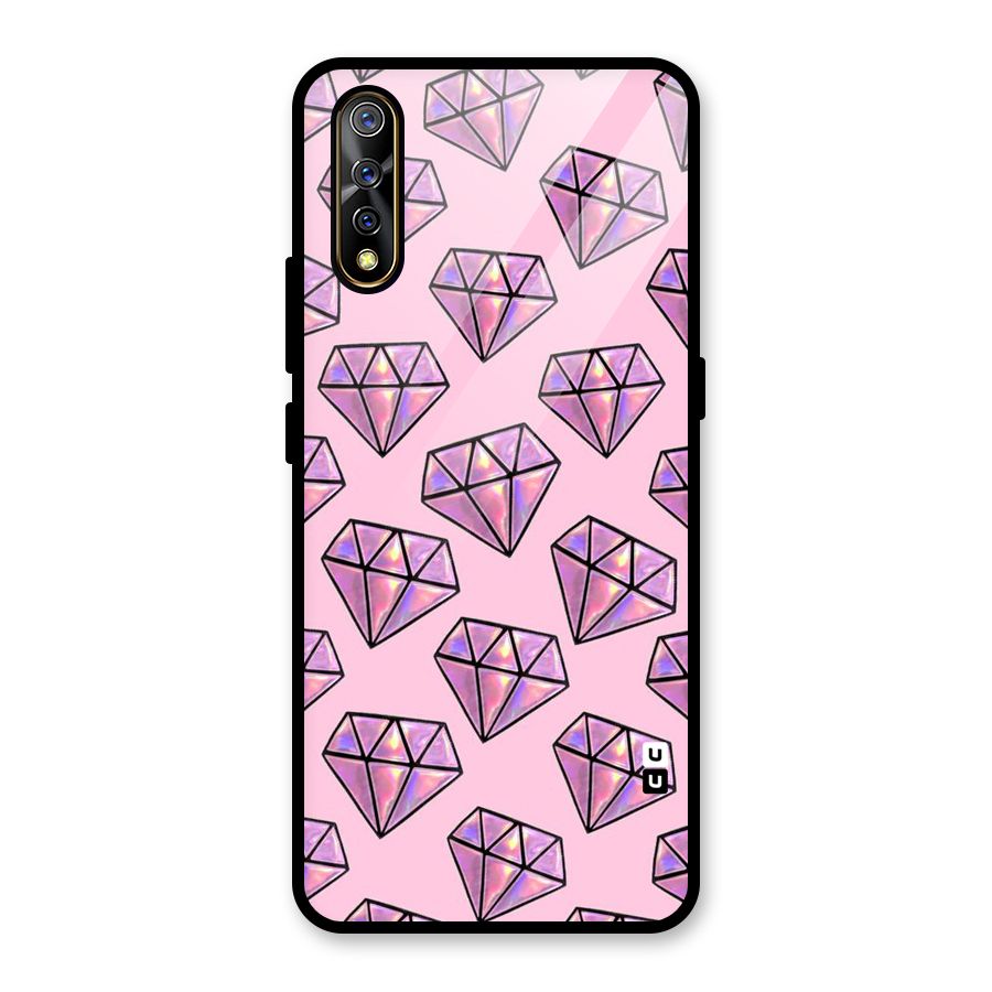 Purple Diamond Designs Glass Back Case for Vivo S1