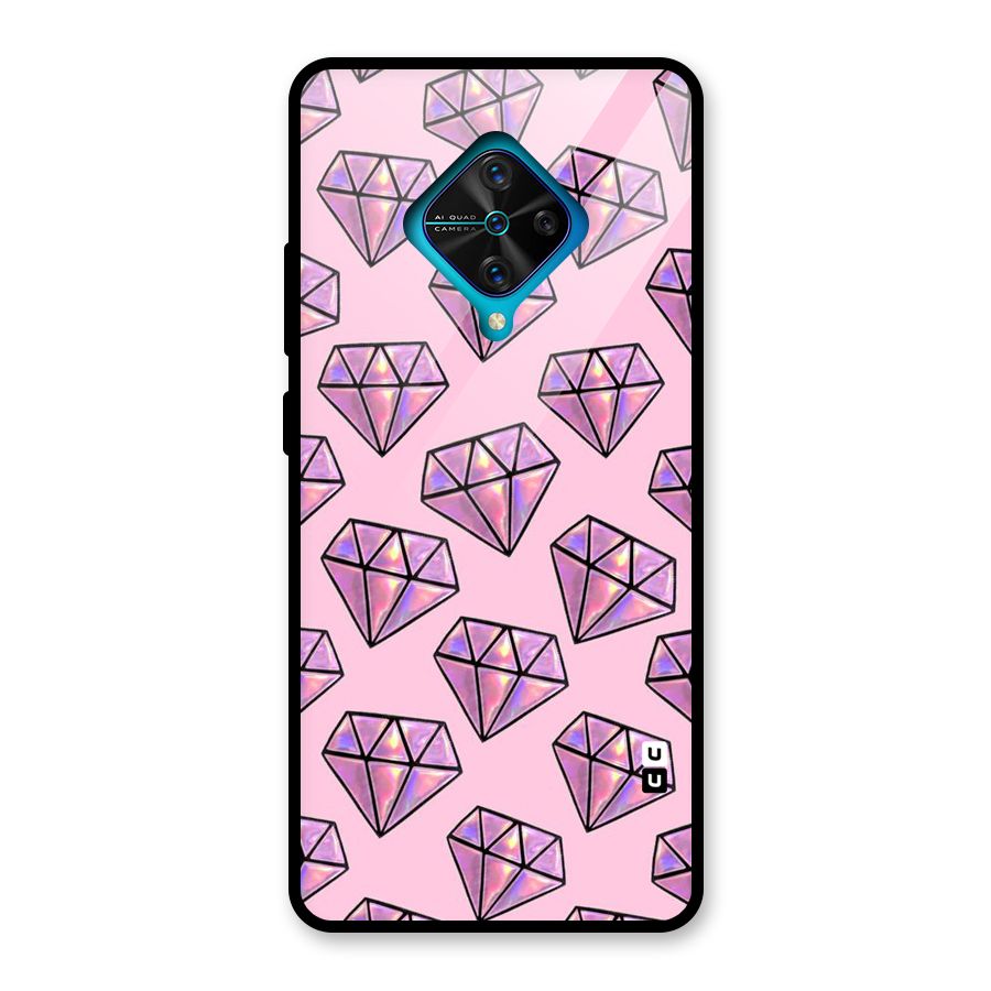 Purple Diamond Designs Glass Back Case for Vivo S1 Pro