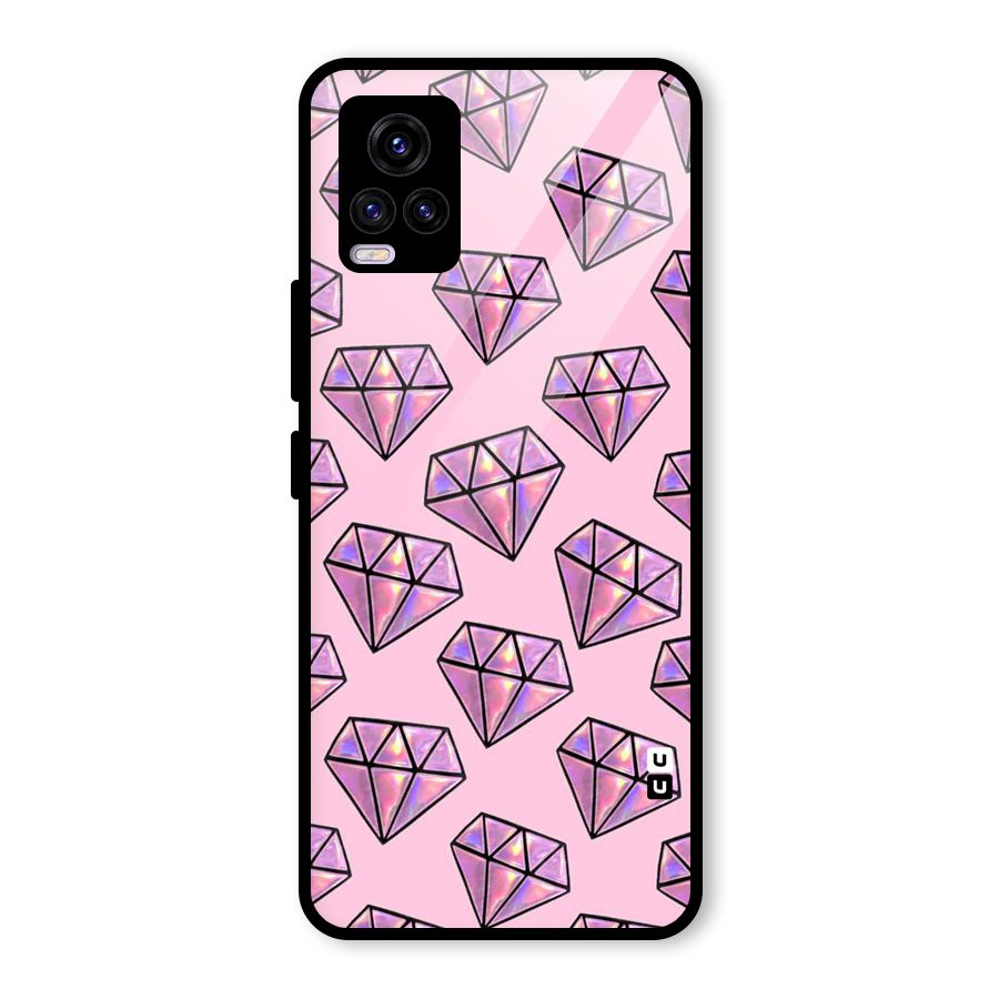 Purple Diamond Designs Glass Back Case for Vivo V20