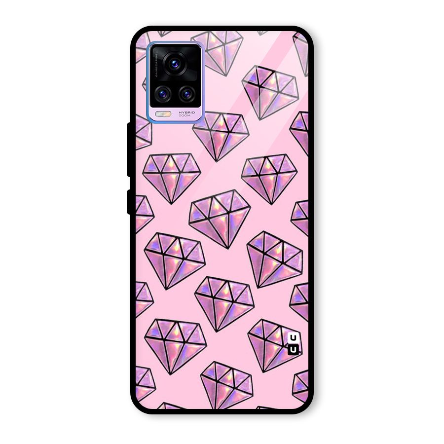 Purple Diamond Designs Glass Back Case for Vivo V20 Pro