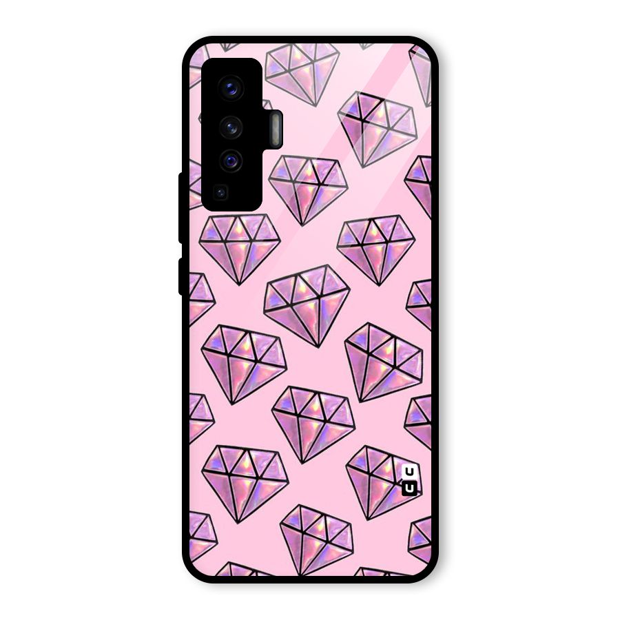 Purple Diamond Designs Glass Back Case for Vivo X50