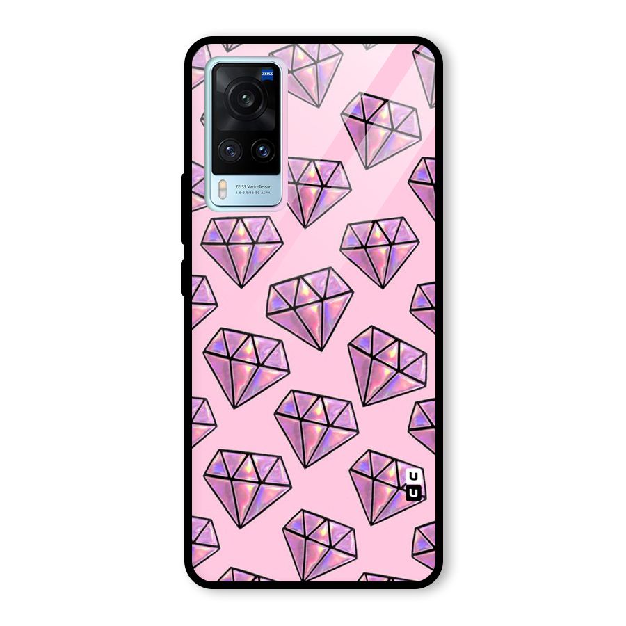 Purple Diamond Designs Glass Back Case for Vivo X60