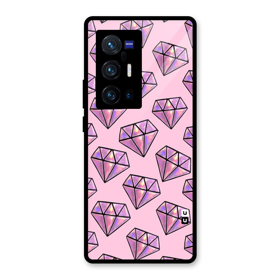 Purple Diamond Designs Glass Back Case for Vivo X70 Pro Plus