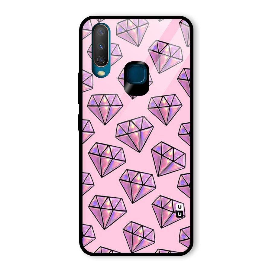 Purple Diamond Designs Glass Back Case for Vivo Y12