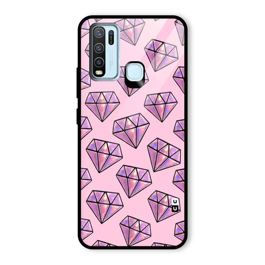 Purple Diamond Designs Glass Back Case for Vivo Y30