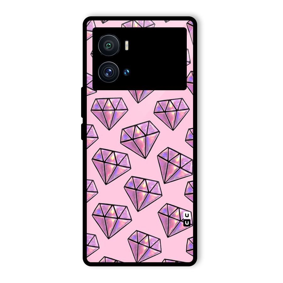 Purple Diamond Designs Glass Back Case for Vivo iQOO 9 Pro