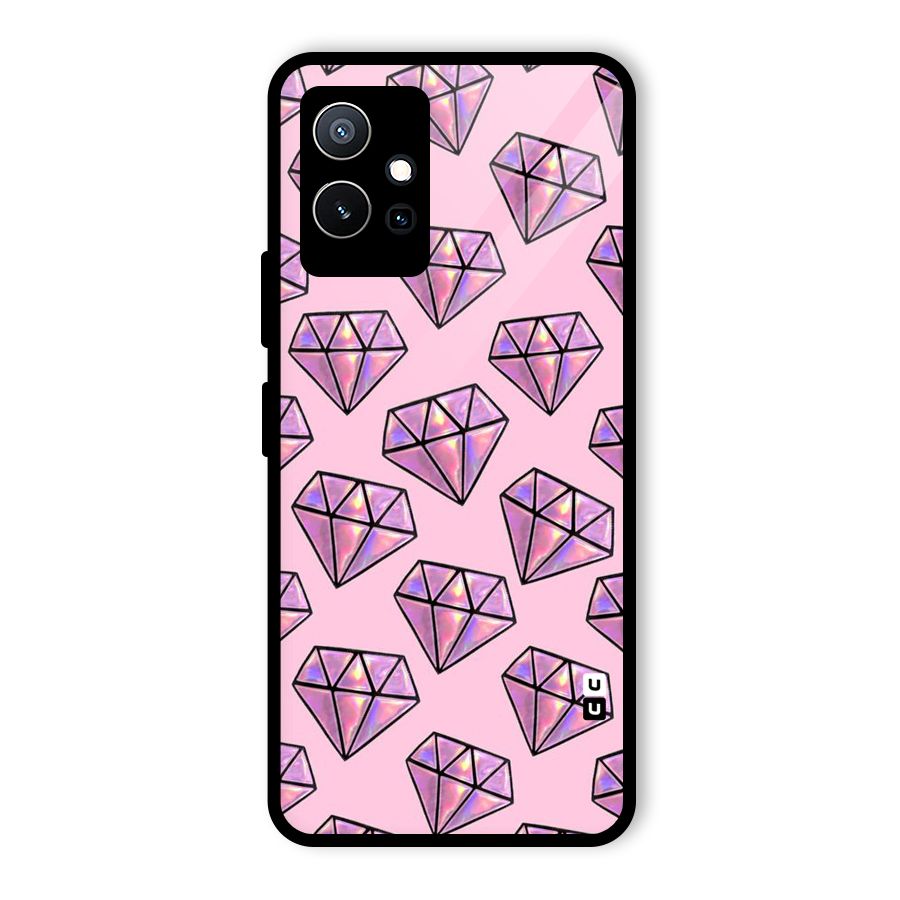 Purple Diamond Designs Glass Back Case for Vivo iQOO Z6