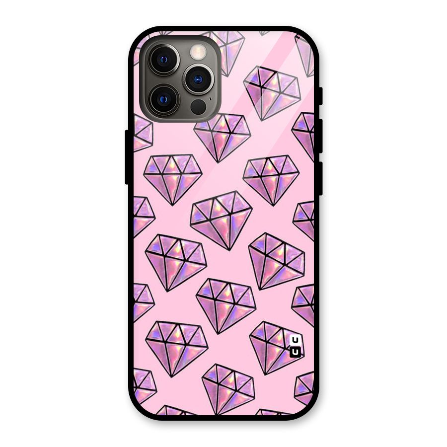 Purple Diamond Designs Glass Back Case for iPhone 12 Pro