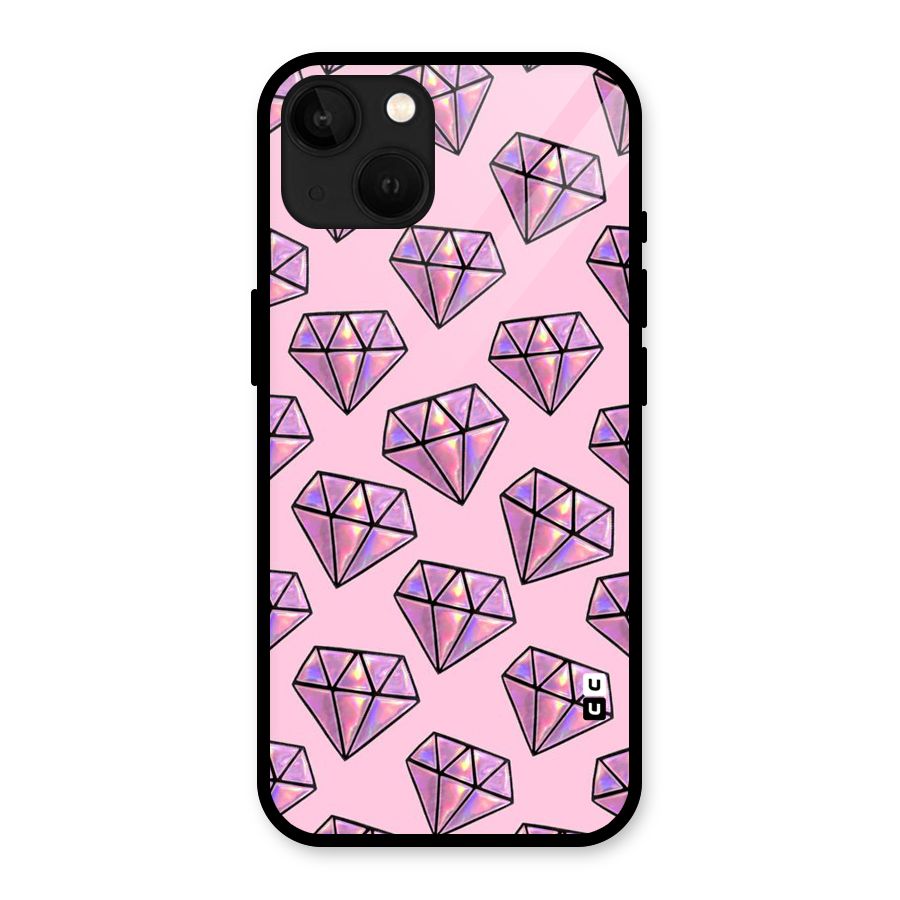 Purple Diamond Designs Glass Back Case for iPhone 13