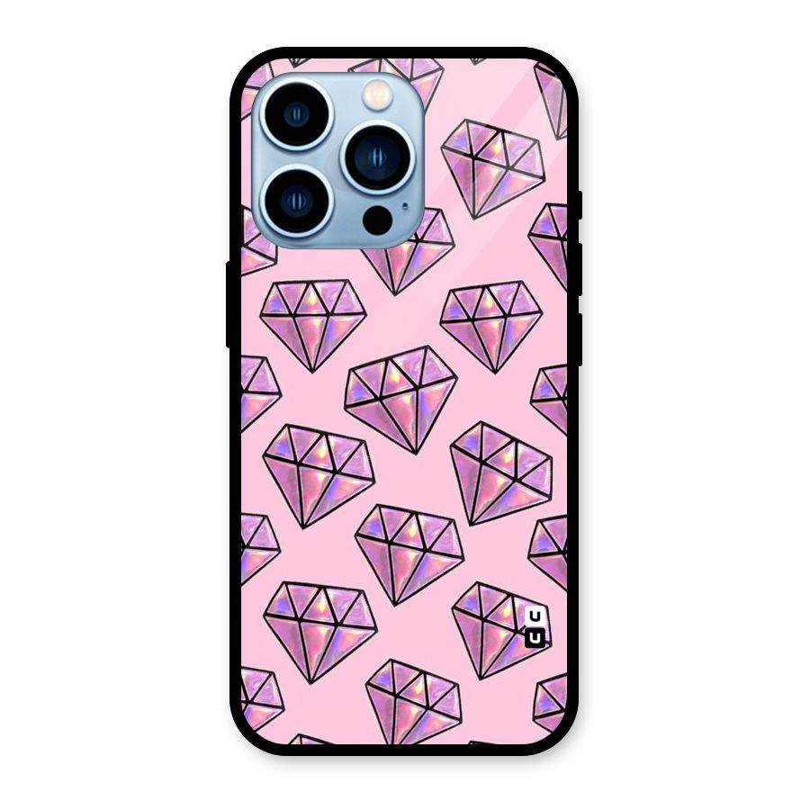 Purple Diamond Designs Glass Back Case for iPhone 13 Pro