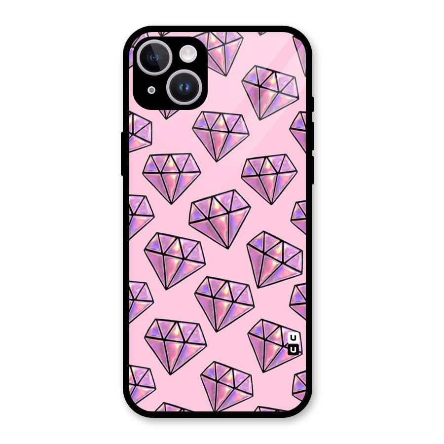 Purple Diamond Designs Glass Back Case for iPhone 14 Plus