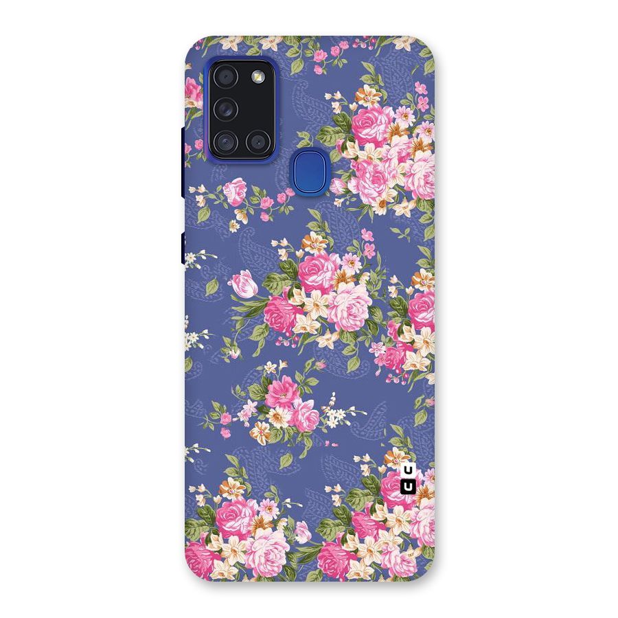 Purple Pink Floral Back Case for Galaxy A21s