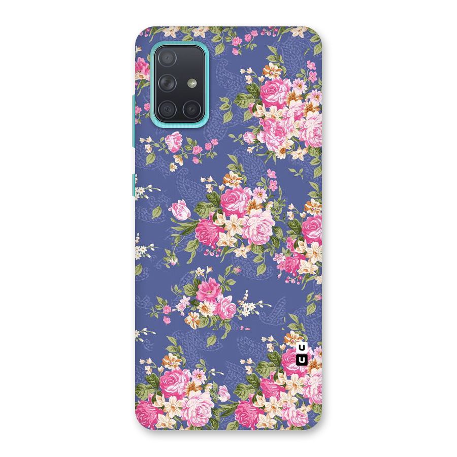 Purple Pink Floral Back Case for Galaxy A71