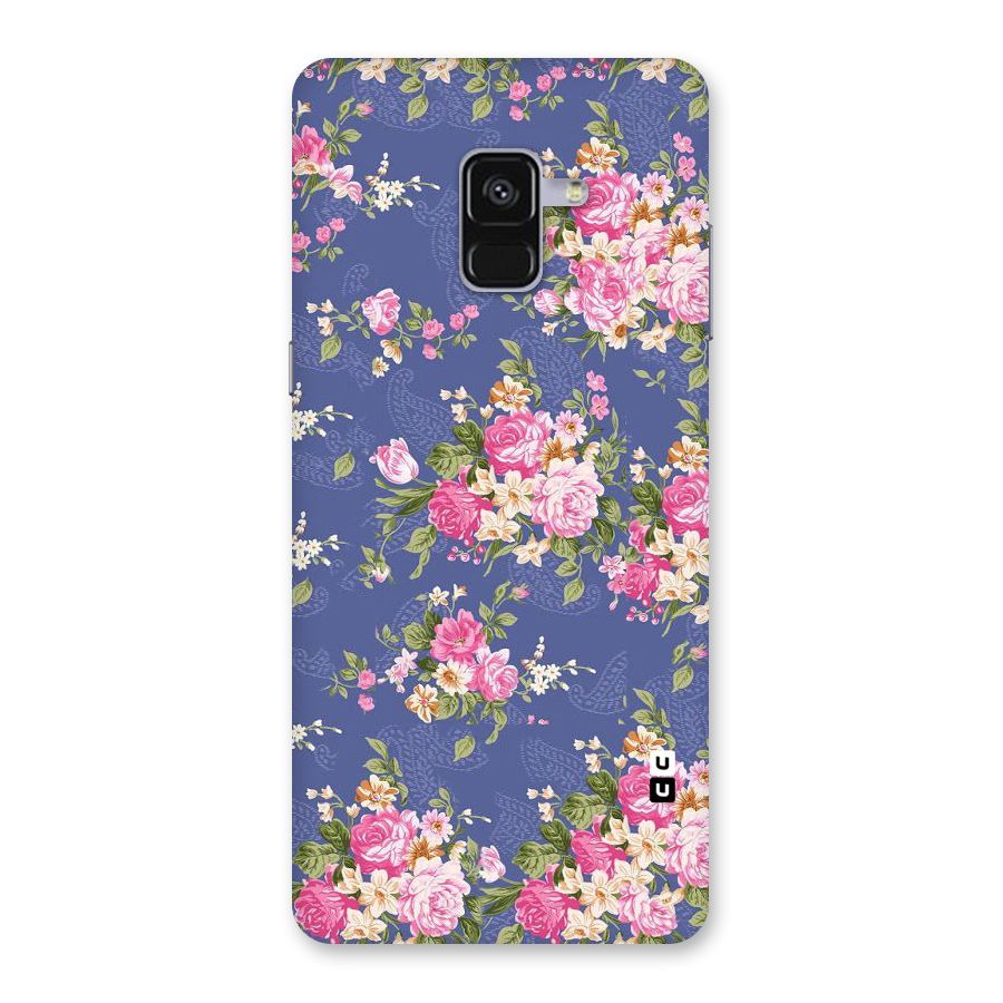Purple Pink Floral Back Case for Galaxy A8 Plus