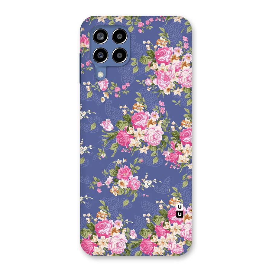 Purple Pink Floral Back Case for Galaxy M53 5G