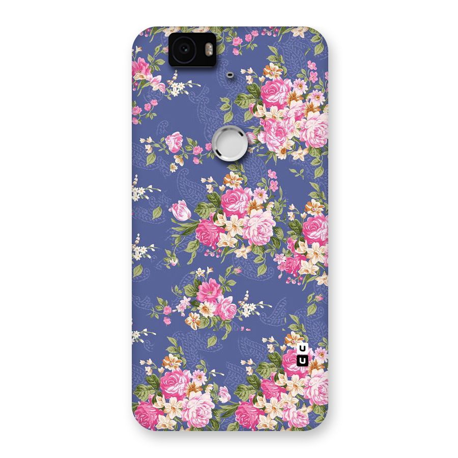 Purple Pink Floral Back Case for Google Nexus-6P