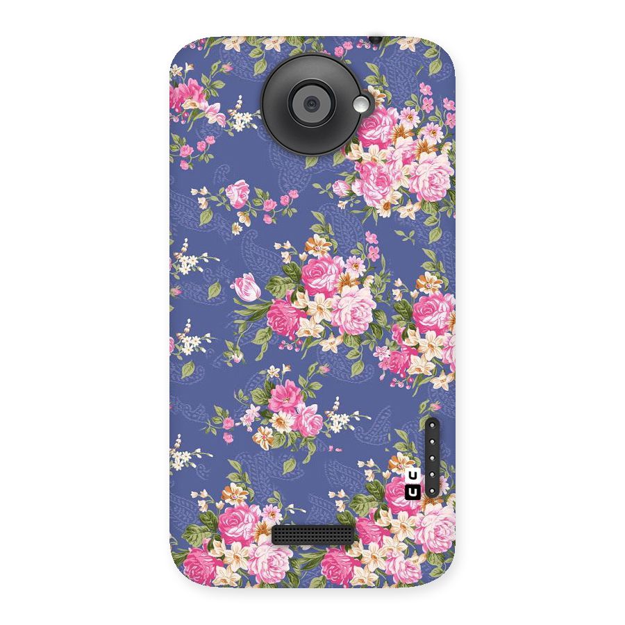 Purple Pink Floral Back Case for HTC One X