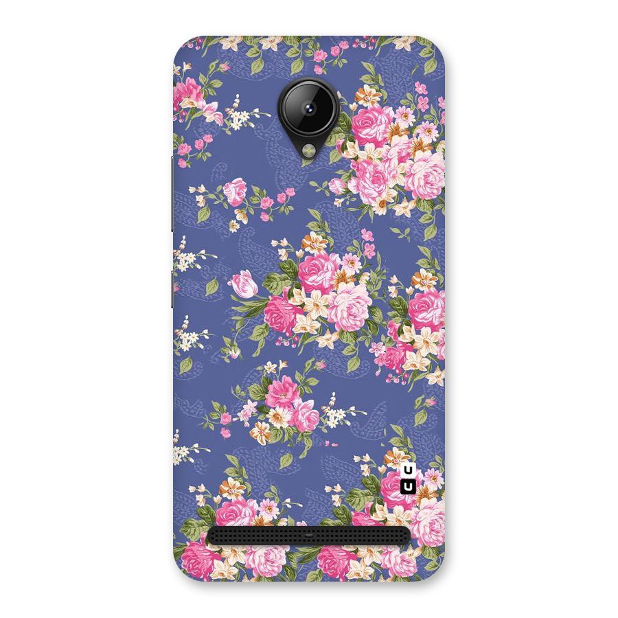 Purple Pink Floral Back Case for Lenovo C2