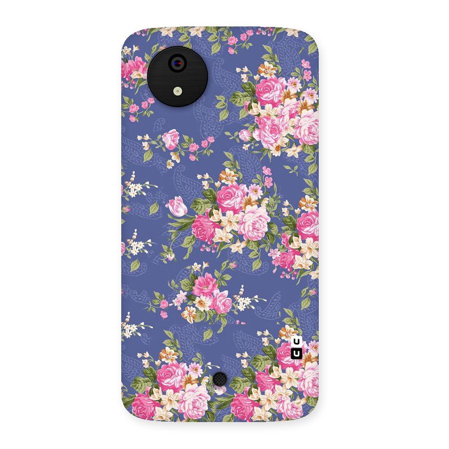 Purple Pink Floral Back Case for Micromax Canvas A1