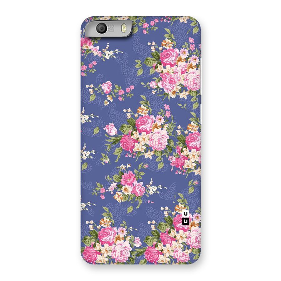 Purple Pink Floral Back Case for Micromax Canvas Knight 2