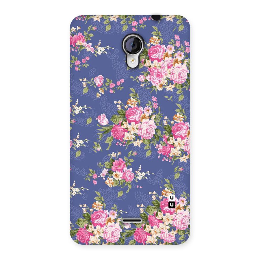 Purple Pink Floral Back Case for Micromax Unite 2 A106