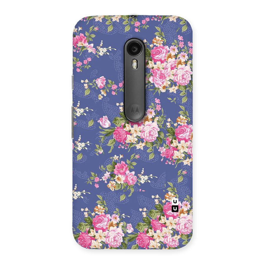 Purple Pink Floral Back Case for Moto G3