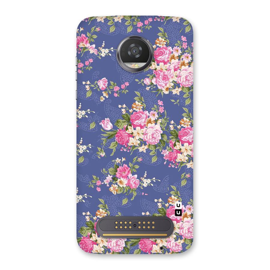 Purple Pink Floral Back Case for Moto Z2 Play