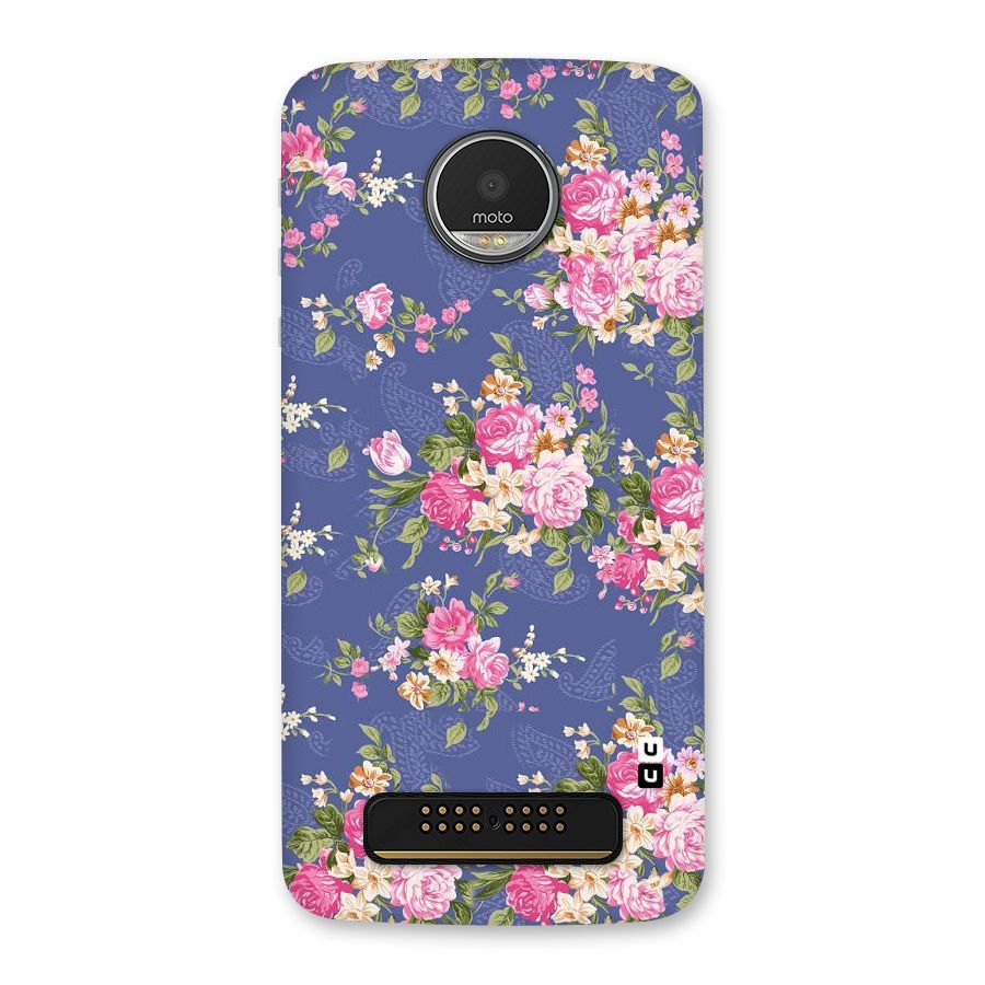 Purple Pink Floral Back Case for Moto Z Play