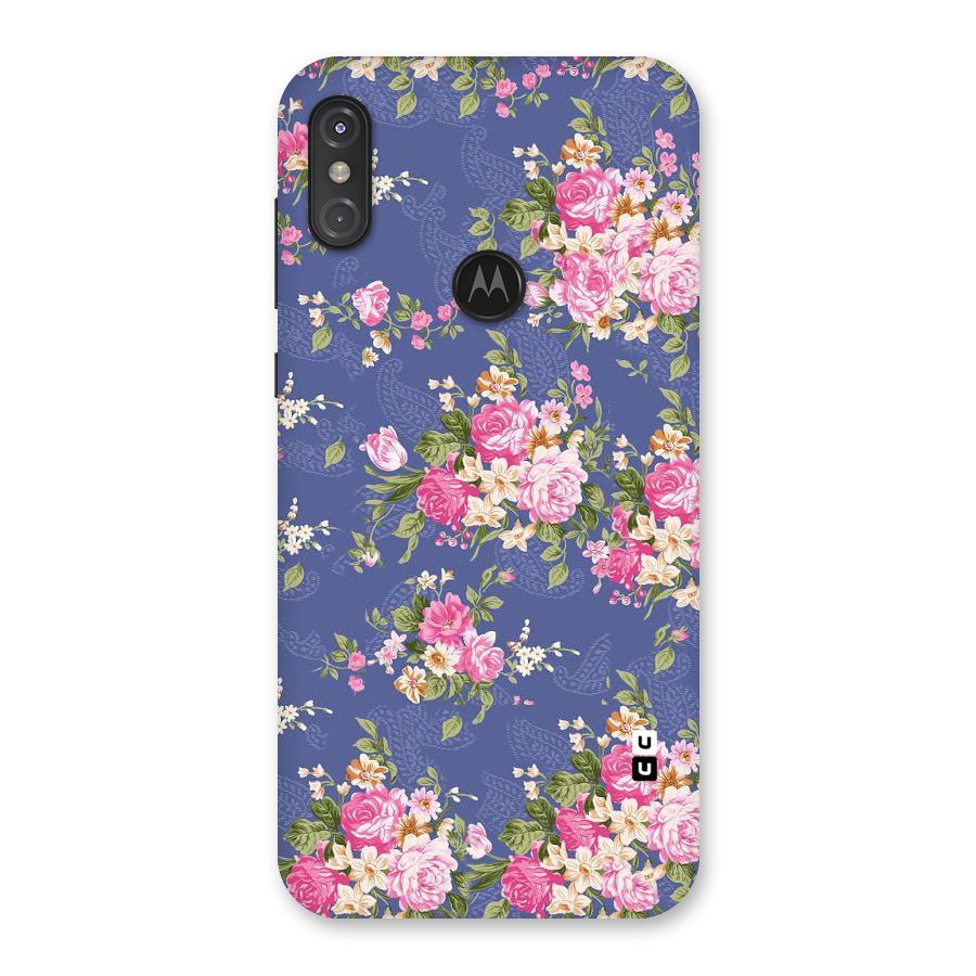 Purple Pink Floral Back Case for Motorola One Power