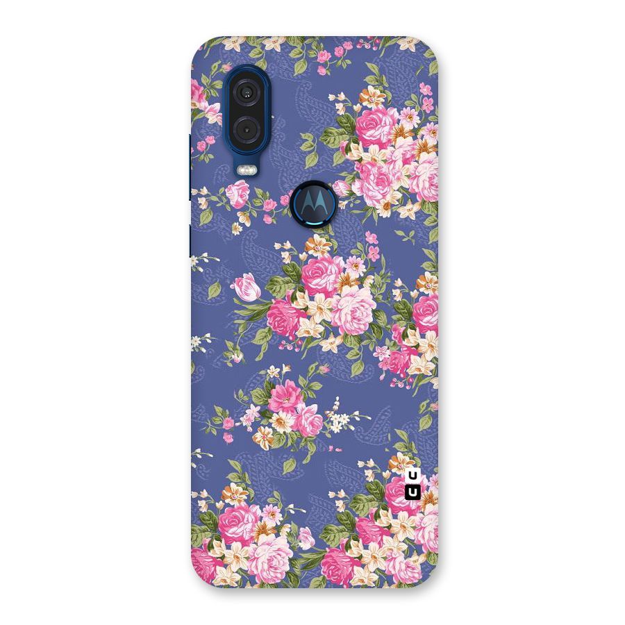 Purple Pink Floral Back Case for Motorola One Vision